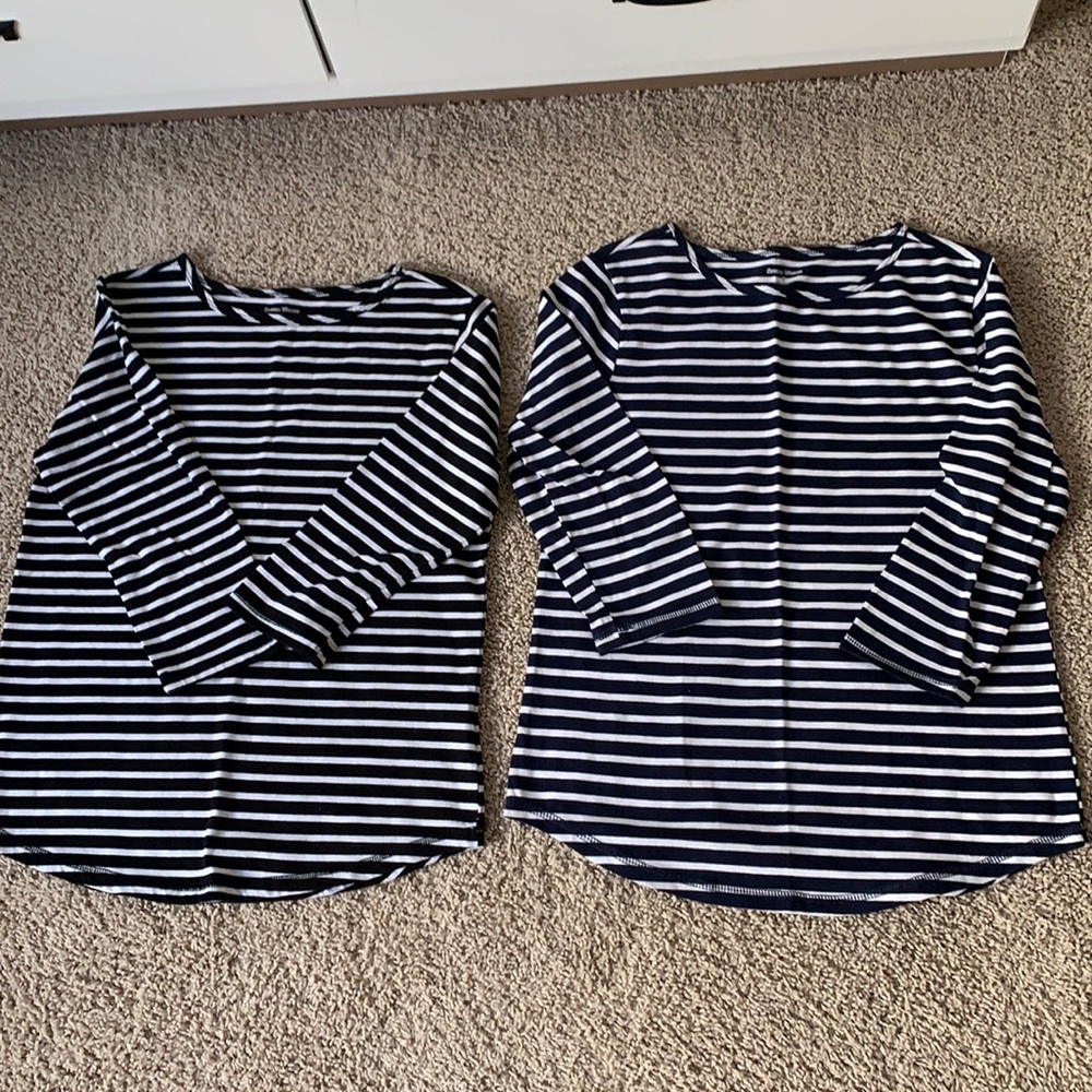 3/4 length sleeve striped tops